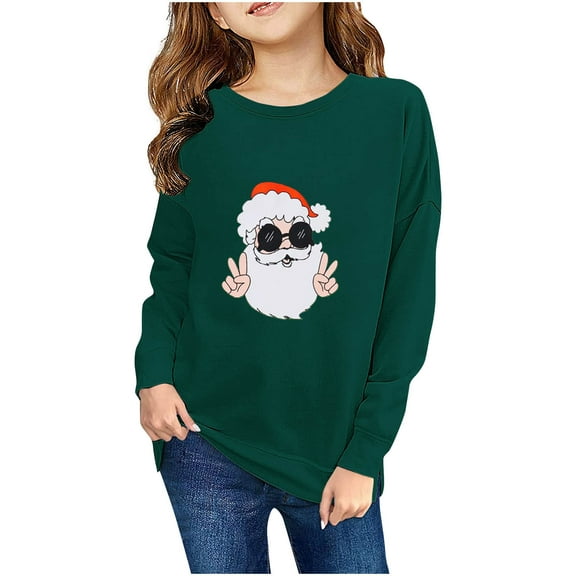 Utoimkio Toddler Boy Girls Christmas Pullover Sweatshirts Long Sleeve Shirts Cute Print Crewneck Sweatshirts Tee Tops Little Boy Girls Fall Winter Clothes for Kids