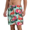 thumbnail image 2 of Pofeuu Palm Leaves Flamingo Prin Men's Swim Trunks Quick Dry Bathing Suit Swimming Board Shorts Mesh Lining Beach Swimwear-XX-Large, 2 of 6