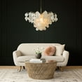 thumbnail image 5 of 6-Light 29.5" Cone Shape 5-Tier Coastal Capiz Shells Chandelier With Antique Gold Metal, 5 of 5