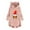 Pink, variant on AOOCHASLIY Christmas Women Coat Woman's Casual Christmas Printing Plush Buttons Long Sleeve Hooded Plush Coat Top