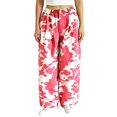 thumbnail image 4 of MYAOYI Womens High Waisted Cow Print Jeans Baggy Wide Leg Denim Pants, 4 of 8