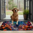 thumbnail image 3 of GOSMITH Felt Square Floor Mat Rug - Garden of Flowers Immersive Colorful - Anti-Slip and Durable - 100% Burlap Felt - UV Resistant and Stain Resistant - Suitable for All Seasons, 3 of 6