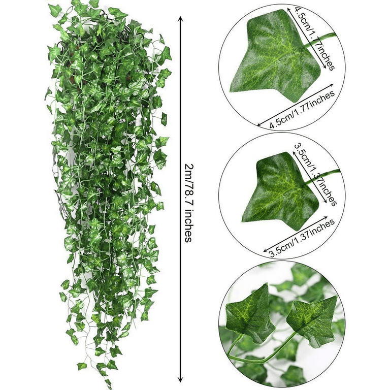JPSOR 24pcs Fake Leaves Artificial Ivy Garland Greenery Vines for Bedroom  Decor Aesthetic Silk Ivy Vines for Room Wall Home Decoration