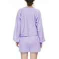 thumbnail image 3 of Zando 2 Piece Outfits Sweatsuits for Women Y2K Oversized Sweatshirt & Lounge Shorts Cozy Long Sleeve Top and Shorts Track Suit Set Purple L, 3 of 5