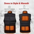 thumbnail image 7 of Heated Vest, Unisex Heated Clothing for men women, Lightweight USB Electric Heated Jacket with 3 Heating Levels, 6 Heating Zones, Adjustable Size for Hiking (Battery Pack Not Included), 7 of 7