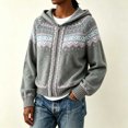 thumbnail image 4 of QUNYINEY Cardigan Sweaters for Women Zip Up Plus Size Cardigan Sweater Knit Hooded Long Sleeve Vintage Winter Tops, 4 of 5