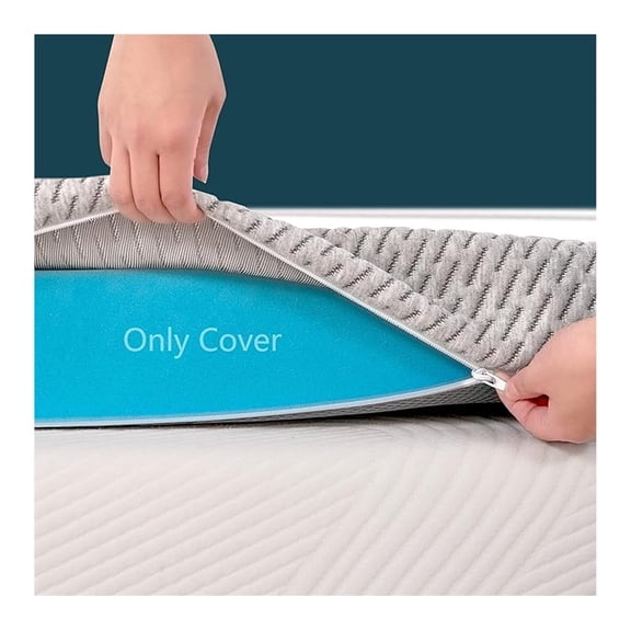 2 Inch Mattress Topper Cover, California King Size Mattress Topper Protector Cover, Breathable Removable Zipper Cover, Cover Only, Gray