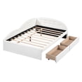 thumbnail image 4 of Euroco Full Size PU Upholstery Daybed, Tufted Sofa Bed with 2 Drawers for Kids Bedroom, White, 4 of 13