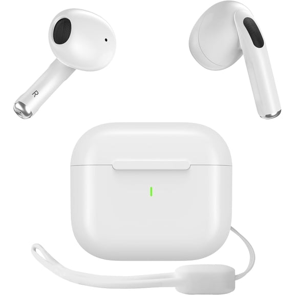 Wireless Earbuds, Bluetooth 5.4 Headphones Hi-Fi Stereo Bass, in-Ear with Mic Noise Cancelling 48Hrs Playtime, IPX7 Waterproof Suitable for iOS Android/Samsung-Earphon ,Sports Headset(White)