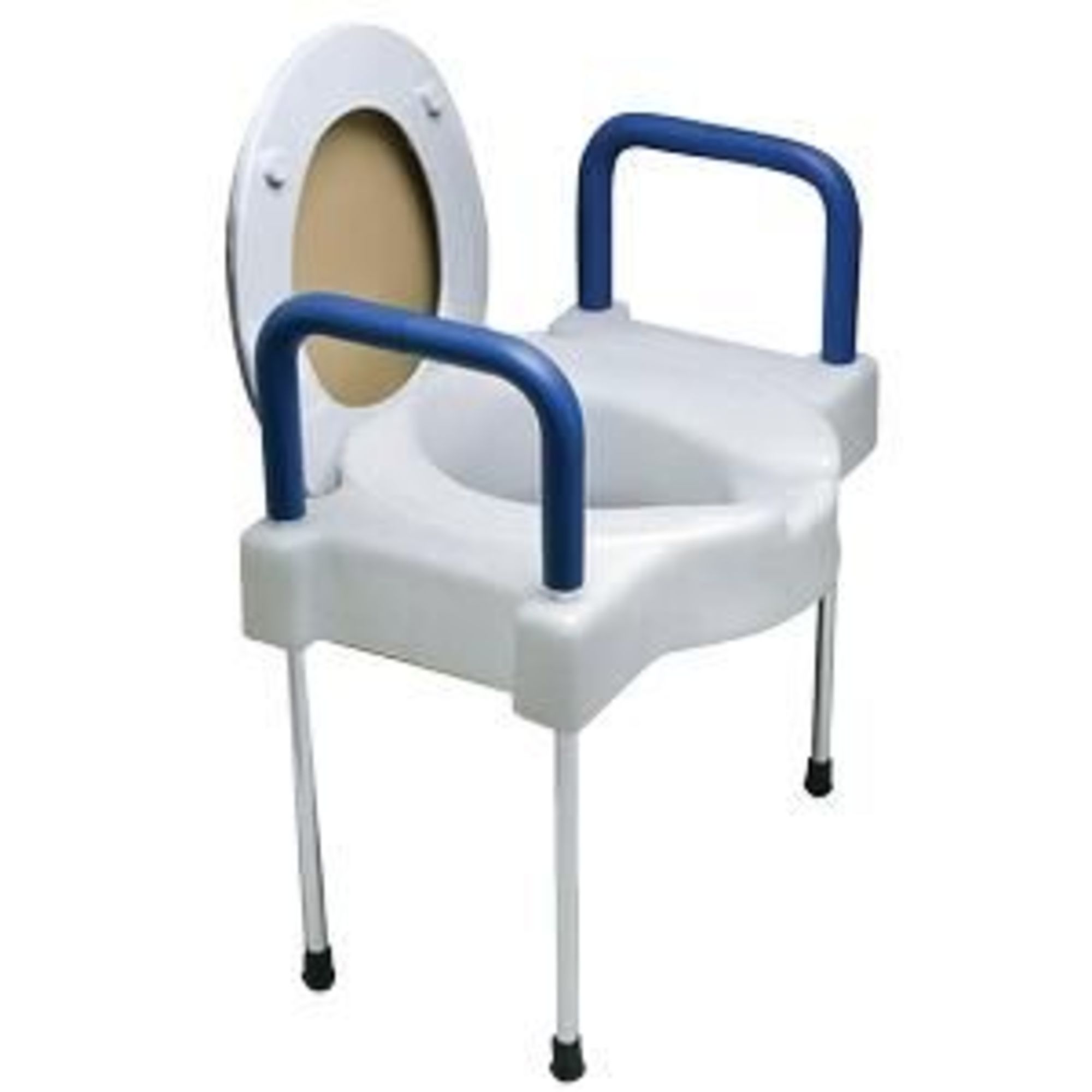 Ableware TallEtte Extra Wide Toilet Seat with Steel Frame 1 Count, 23