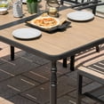 thumbnail image 6 of Nuu Garden Outdoor 37” Square Metal Dining Table, Patio Dining Table with Umbrella Hole, Powder-Coated Metal Table with Faux Wood Tabletop, for Patio, Garden, Backyard and Balcony, Black, 6 of 10