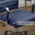 thumbnail image 5 of Office Desk Chair Leather, Conference Room Chairs with Wheels, Executive Modern High Back Ergonomic Swivel Rolling Ribbed Computer Chair, 5 of 13