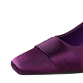 thumbnail image 3 of Women Square Toe High Heels 7CM Sexy Pumps Silk Wedding Evening for Bride Prom Party, 3 of 5