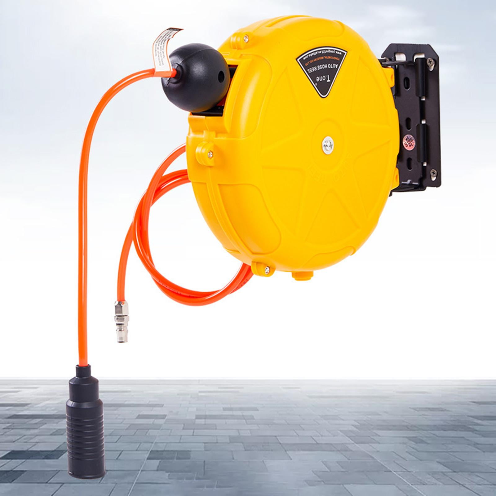 simhoa Air Hose Reel Enclosed Stability Automatic Locking Auto Rewind Water Hose Reel for Outdoor Garage Garden Watering Car Washing