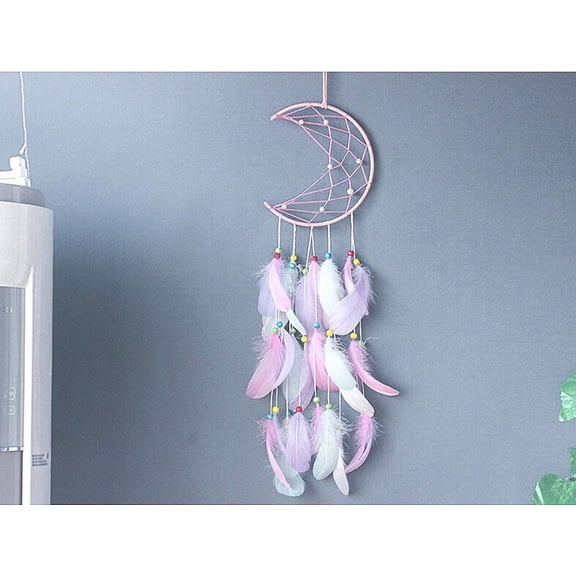 Crescent Moon Boho Baby Dream Catcher Bedroom Decor for Kids Mobile Wall hanging
