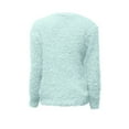 thumbnail image 4 of Women's Mohair Blend Sweater Candy Color Crewneck Soft Knit Pullover (Mint Green, S), 4 of 5