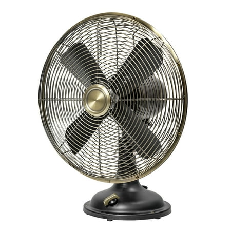 better homes & gardens new 12 inch vintage oscillating table fan black with 3 speeds
