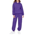 Puple Set Outfit QSAWXQZ Kids' Pocket Hoodie and Jogger Sweatpants Two Piece Outfit Set ...
