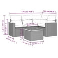 thumbnail image 2 of vidaXL Garden Sofa Set Grey, 2 of 9