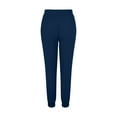 thumbnail image 4 of HAPIMO Women's Cotton Linen Jogger Cuff Pants Summer Trousers for Girls Solid Leisure Workout Sports Loose Elastic Waist Drawstring Comfy Blue XL, 4 of 5