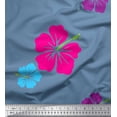 thumbnail image 1 of Soimoi Blue polyester Crepe Fabric Floral Fabric Prints By Yard 42 Inch Wide, 1 of 3