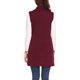 thumbnail image 1 of Guardung - Cárdigan ligero, holgado, sin mangas, chaleco largo abierto con bolsillos laterales, chaqueta de verano, abrigo, prendas de abrigo, color vino tinto XXL, 1 of 5