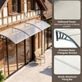 thumbnail image 2 of FENGFAN 39"x30" Modern Polycarbonate Window Door Awning UPF50+ Waterproof Windproof Gray with Aluminum Reinforced Bars 1-Pack, 2 of 7