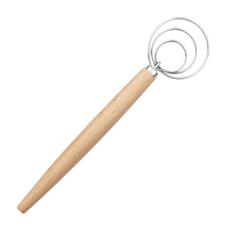 

Danish Dough Whisk Baking Bread Whisk Wooden Handle Dough Mixer Whisk Tool