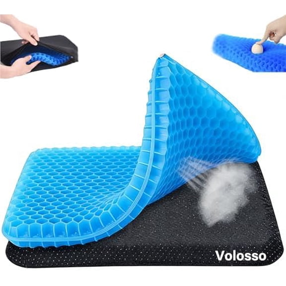 MORAVE Gel Seat Cushion, Breathable Honeycomb Design Pressure Absorbing Chair Pad for Long Sitting, Suitable for Office Chair Wheelchair Car & Truck