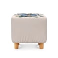 thumbnail image 2 of SCRAWLGOD Butterfly Floral Print Pink Footstool Cover, Thick Footrest Sofa Slipcovers Non Slip Square Ottoman Footrest Covers with Stretch Bottom, 2 of 7