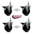 thumbnail image 2 of 4 Inch Phenolic ½ Inch Threaded Stem Caster Set with Brake, 2 of 2