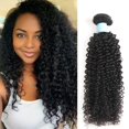 thumbnail image 1 of Extensiones De Cabello Humano Rizado Mongol Bly 7A, Trama De Cabello Sin Procesar De 14/16/18 Pulgadas Para Mujeres Negras, Color Natural, 1 of 1