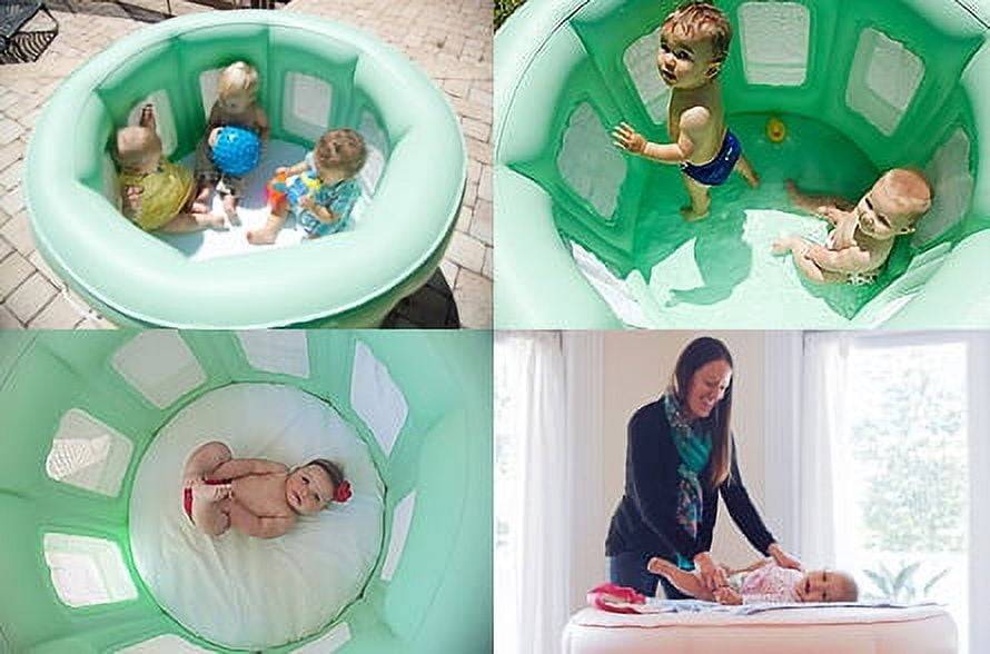 4-in-1 Room to Grow Portable Green Inflatable Baby Play Yard