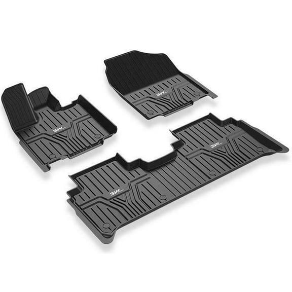 3W Floor Mats FOR Honda Accord 2018-2023 All Weather Heavy Duty Floor Protection Harmless TPE Car Floor Carpet Liner Custom Fit Front & Rear 2 Rows, Black