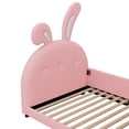 thumbnail image 6 of Aukfa Twin Upholstered Bed Frame, Cute Girls Bed with Rabbit Ears Headboard for Kids, Pink, 6 of 8