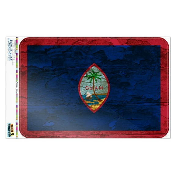 Rustic Distressed Guam Flag Home Business Office Sign