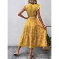 thumbnail image 6 of Women Summer Casual Midi Maxi Dresses Short Sleeve Yellow S, 6 of 7