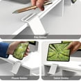 thumbnail image 4 of Desk Dual Monitor Stand Riser with Drawer, White, 4 of 10