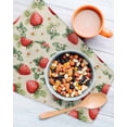 thumbnail image 3 of Red Strawberry Kitchen Dish Towels for Drying Dishes Set of 4, Summer Fruits Farmhouse Leaves Floral Retro Waffle Weave Microfiber Hand Tea Bathroom Towels Quick Dry & Absorbent Towel 12x12, 3 of 7