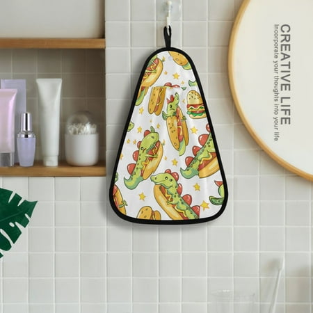 

Hot Dogs Dragons Hanging Towel Kitchen Hand Towel Bathroom Absorbent Towel Machine Washable Quick Dry Dishcloths