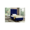 thumbnail image 2 of Coastal Charm Modern , Contemporary Velvet Upholstered Bed with Deep Channel Tufting and Custom Acrylic Legs, 2 of 6