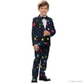thumbnail image 4 of Whosucclay Stars Pattern Suit for Boys, Polyester Fabric Durable Boys Suit Outfit for Wedding Photograph, 2 Piece Boys Suit Set, 4 of 10