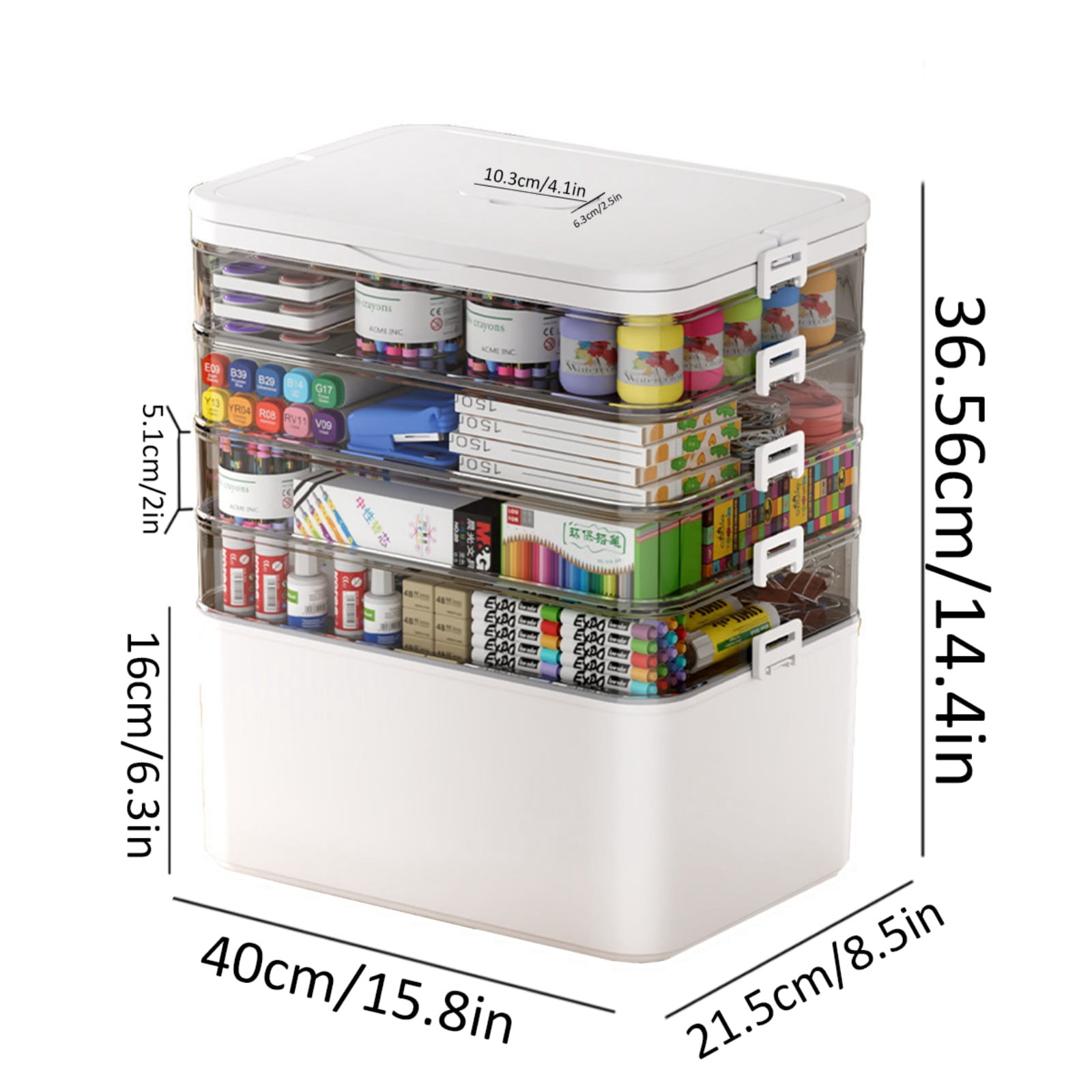Asnews 5-Tier Large Medicine Organizer Box With Free Travel Pill Case – Portable First Aid Kit, Clear Medicine Storage With Handle & Secure Latch For Home (Extra Large Capacity)