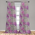 thumbnail image 2 of Nature Themed Window Curtains, Garden Scene Spring Boho Chamomile and Rose Pattern With Hues Art, Lightweight Decor 2-Panel Set with Rod Pocket, Pair of - 28"x84", Pale Lilac Marigold, by Ambesonne, 2 of 3