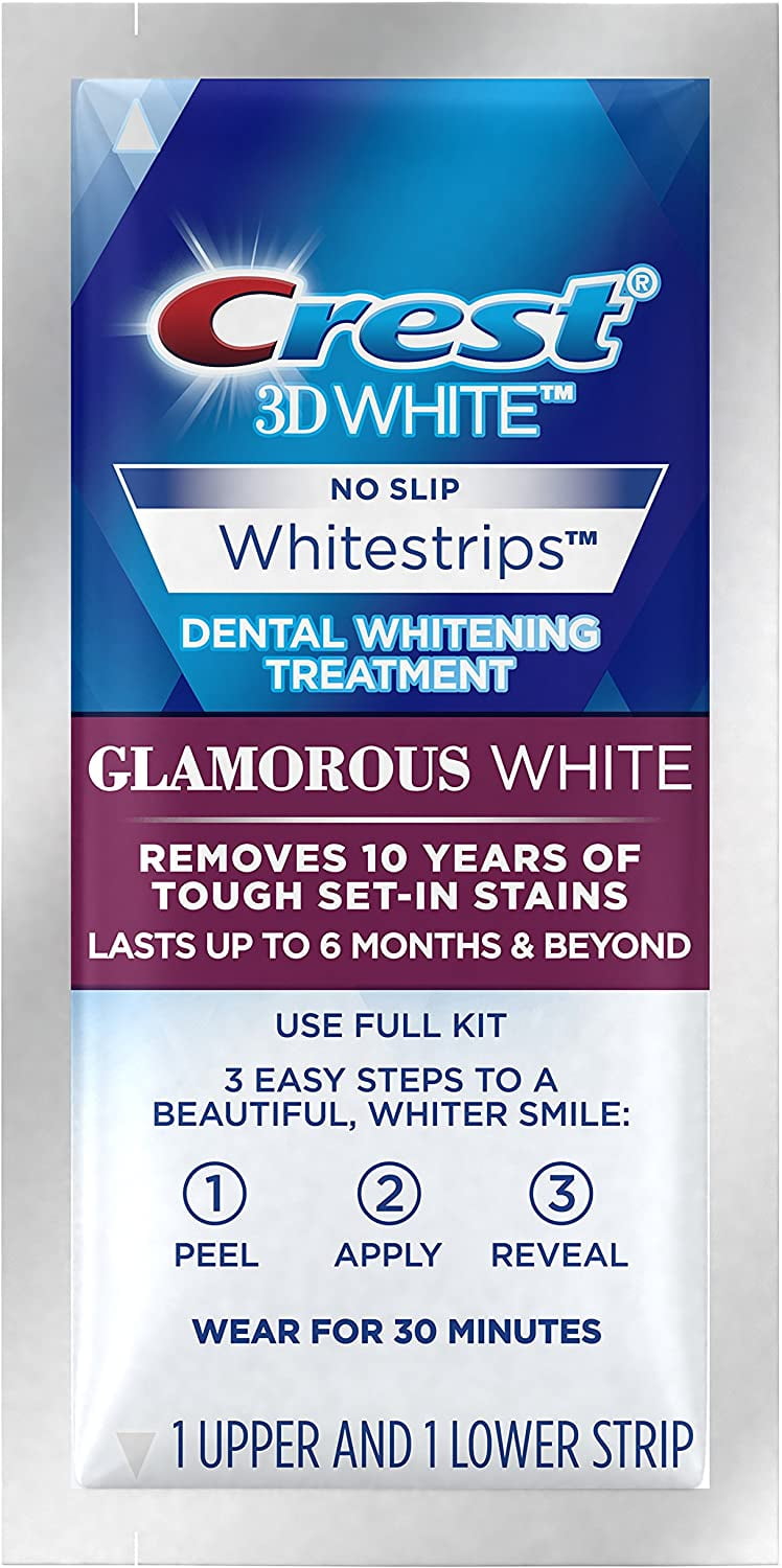 Crest 3D White Luxe Whitestrip Teeth Whitening Kit, Glamorous White, 14 Treatments( Each with 1 Upper/ 1 Lower), 28 Strips
