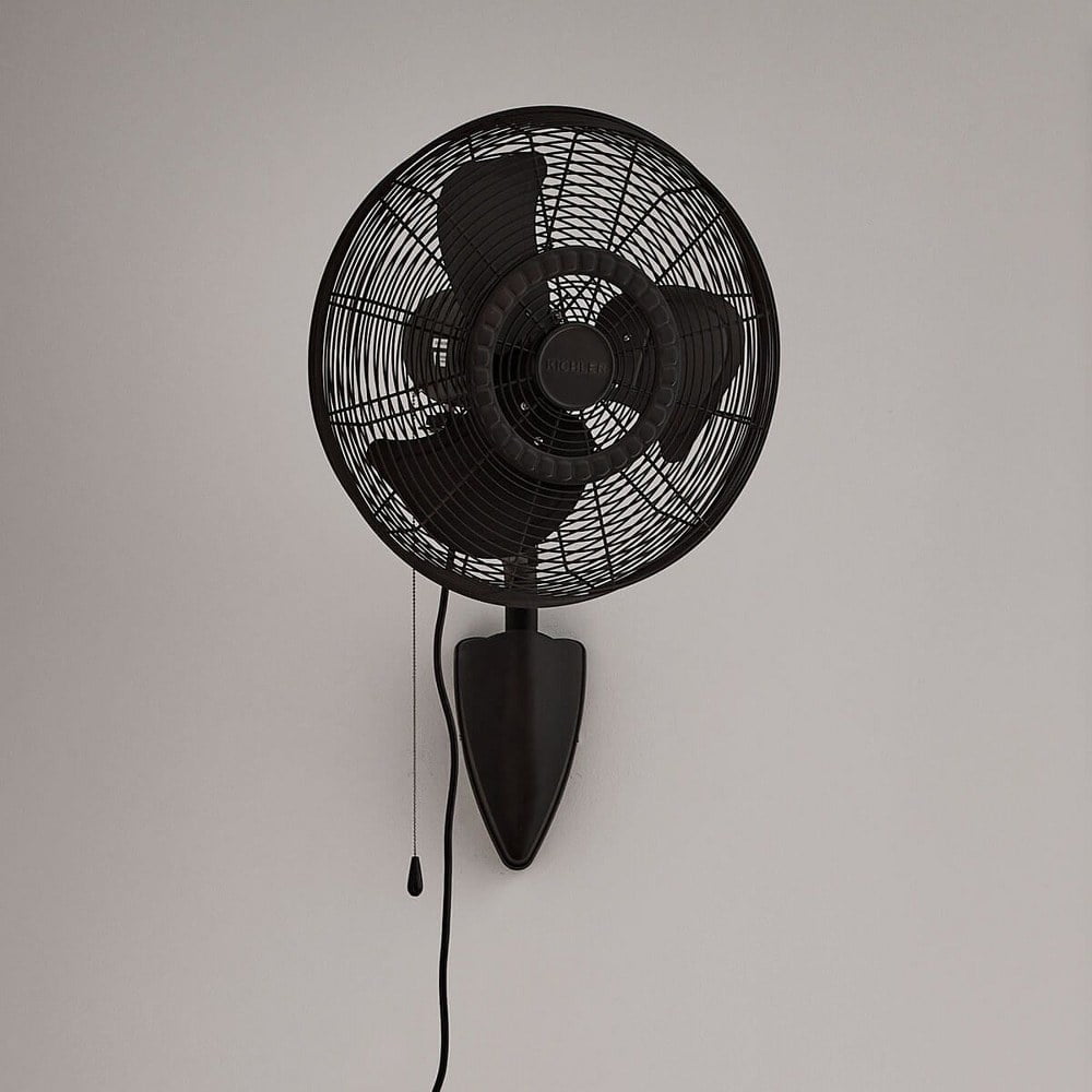18 inch Wall Fan with 3 Speed Control in Satin Natural Bronze with Pull Chain Switch 18 inches W X 32.5 inches H-Brushed Nickel Finish Bailey Street