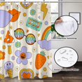 thumbnail image 4 of 70s 80s 90s Retro Flowers Vintage Psychedelic Cute Shower Curtain Washable Waterproof Fabric Bath Curtains Set for Bathroom Decor Art with 12 Hooks - 72x72 Inch, 4 of 6