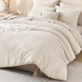 thumbnail image 3 of Juego de edredón Litanika Queen Beige de 3 piezas con fundas de almohada, 3 of 8