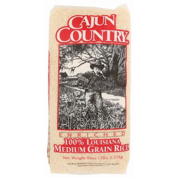 Cajun Country Medium Grain Rice 80 oz (Pack of 8)