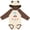 Natural & Brown w Ears, variant on Inktastic Day Of The Dead Skull Boys or Girls Long Sleeve Baby Bodysuit
